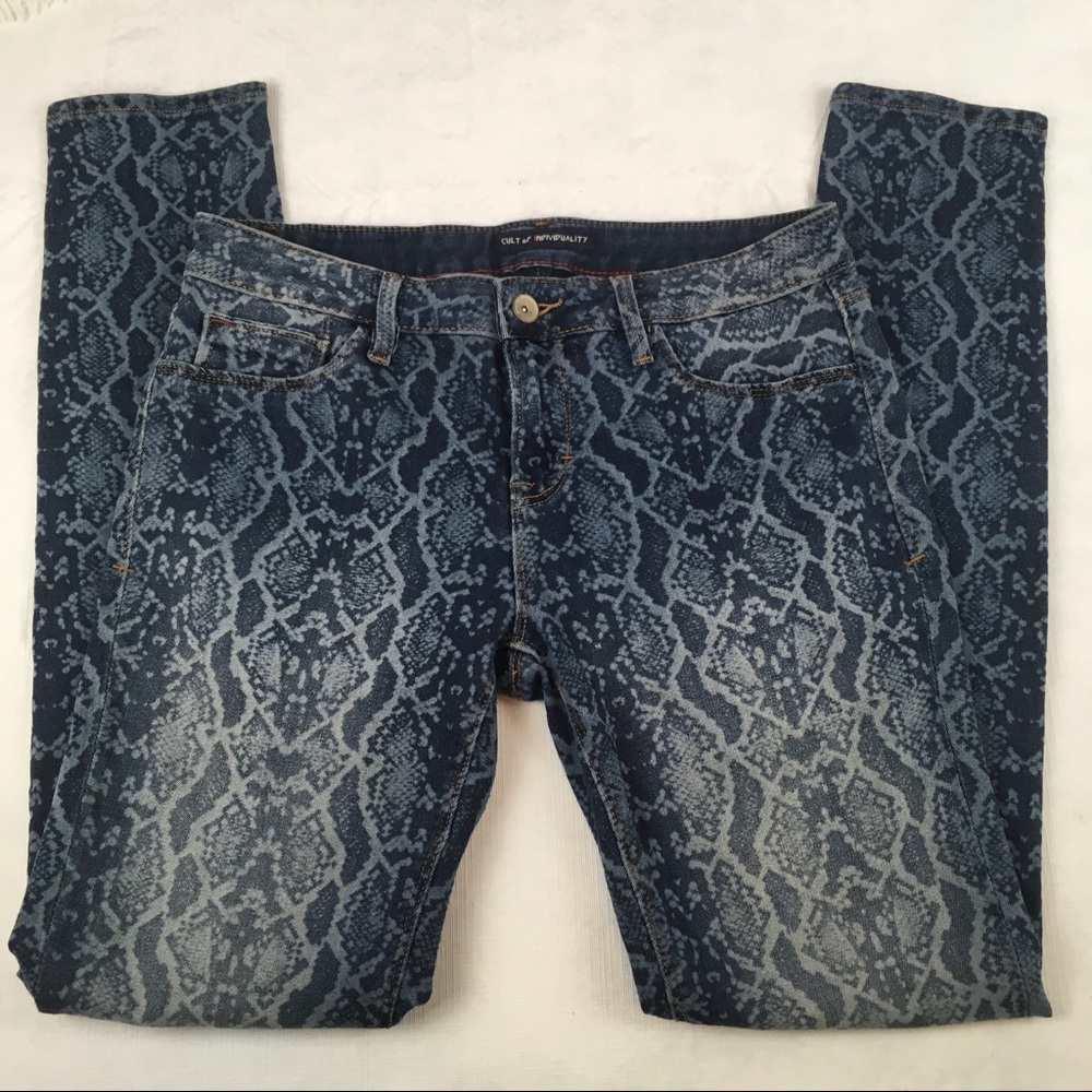 Cult Of Individuality 27 The Buckle Hombre Snakeskin Zen Mid Rise Skinny Jeans